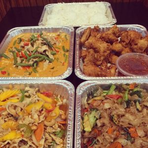The best Thai food order in party tray size for corporate or events gathering from The Old Siam in Sunnyvale, Santa Clara, Mountain View